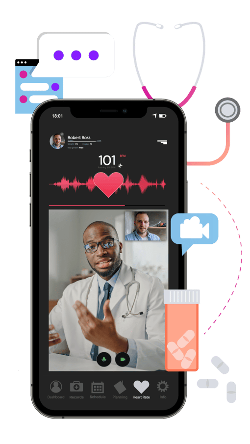 Healthcare video conversation on mobile device