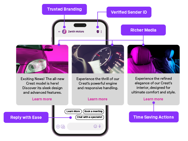 RCS use case image on mobile device showcasing user experience